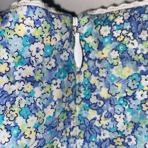 Talbots Wo size 6 Blue Sheath Midi Dress Scoop Neck Sleeveless. Floral design - Picture 9 of 12